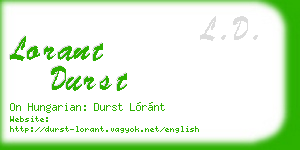 lorant durst business card